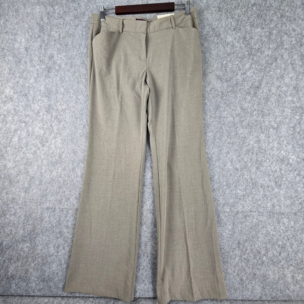 Roz & Ali Dress Pants Womens 10 Taupe Brown Smart Fit Straight Trouser Leg NEW